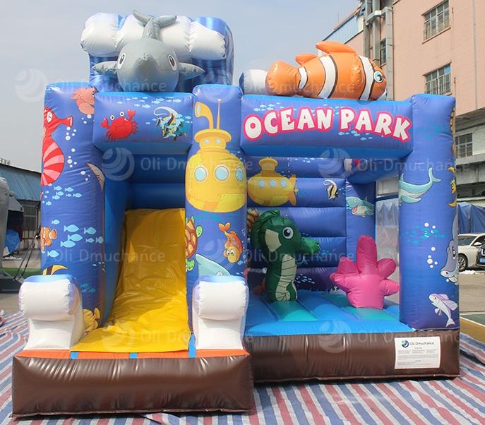 Dmuchací atrakce Ocean Park se skluzavkou a mořskými motivy
